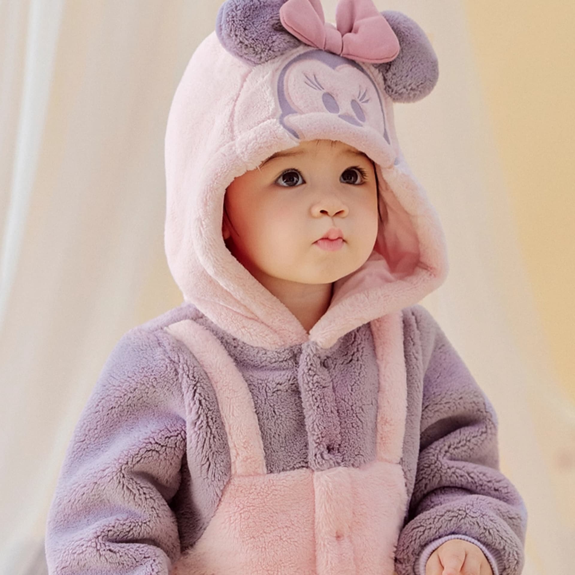 DAVE&BELLA x Disney Совместная коллекция Боди с капюшоном Мягкий молочный бархат Свободный покрой Термозащитный - изображение 4