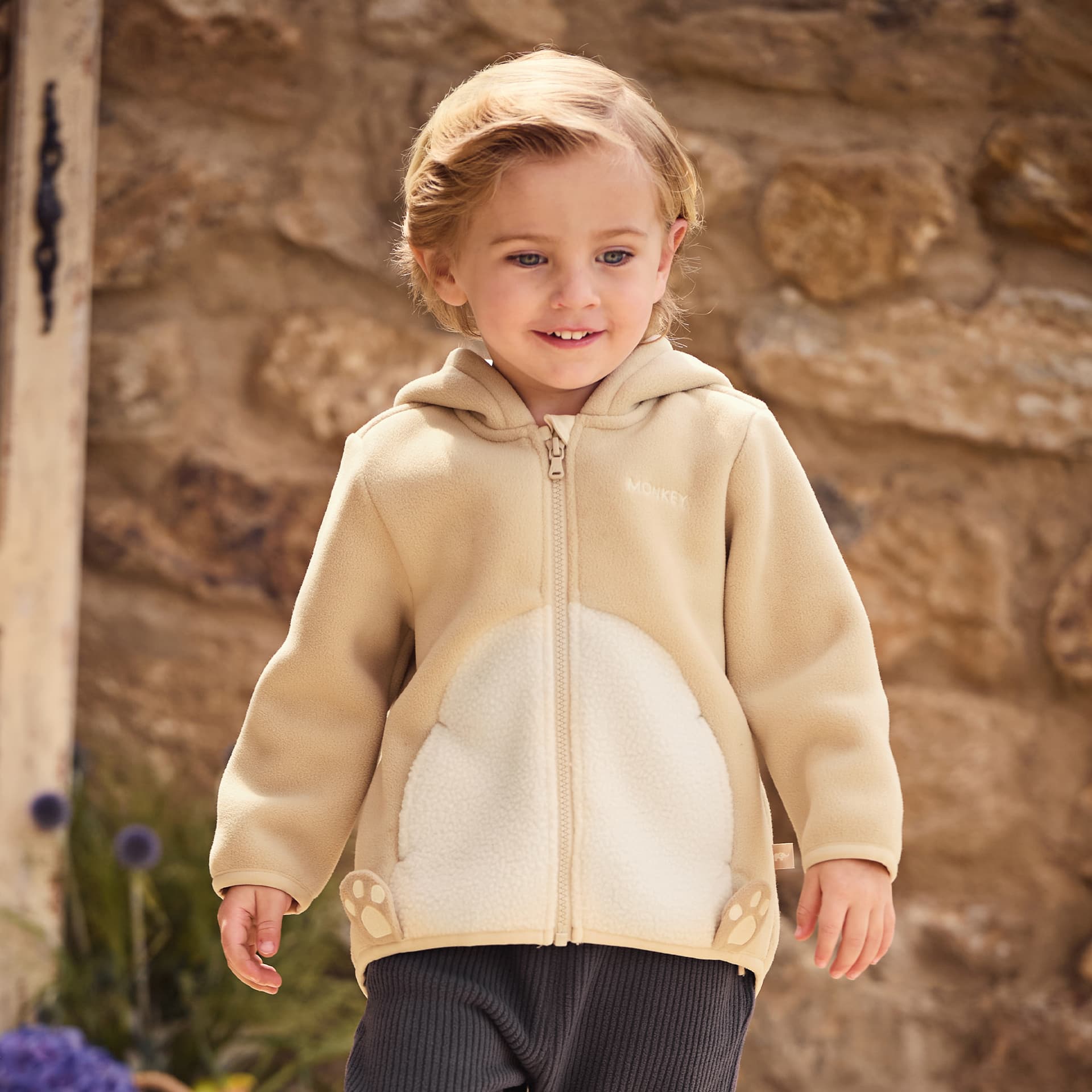 DAVE&BELLA Детские флисовые кофты FW24 Модные с капюшоном Длинный рукав Молния Мягкий и теплый Безопасный для кожи Дети в возрасте от 3 до 7 лет - изображение 3