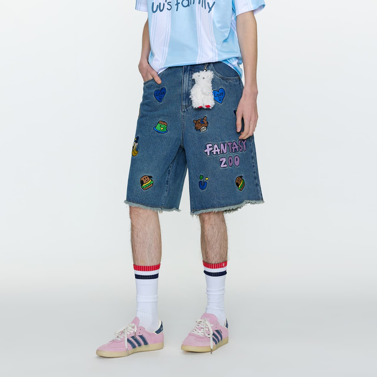 Джинсовые шорты Guuka Men's Blue Denim Shorts Guuka Мужские синие джинсовые шорты - изображение 6