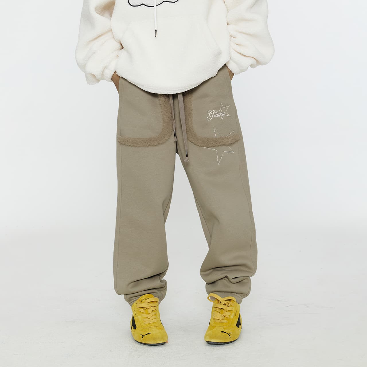 Штаны Guuka Light Gray Unisex Casual Pants Guuka Светло-серые унисекс повседневные штаны - изображение 7