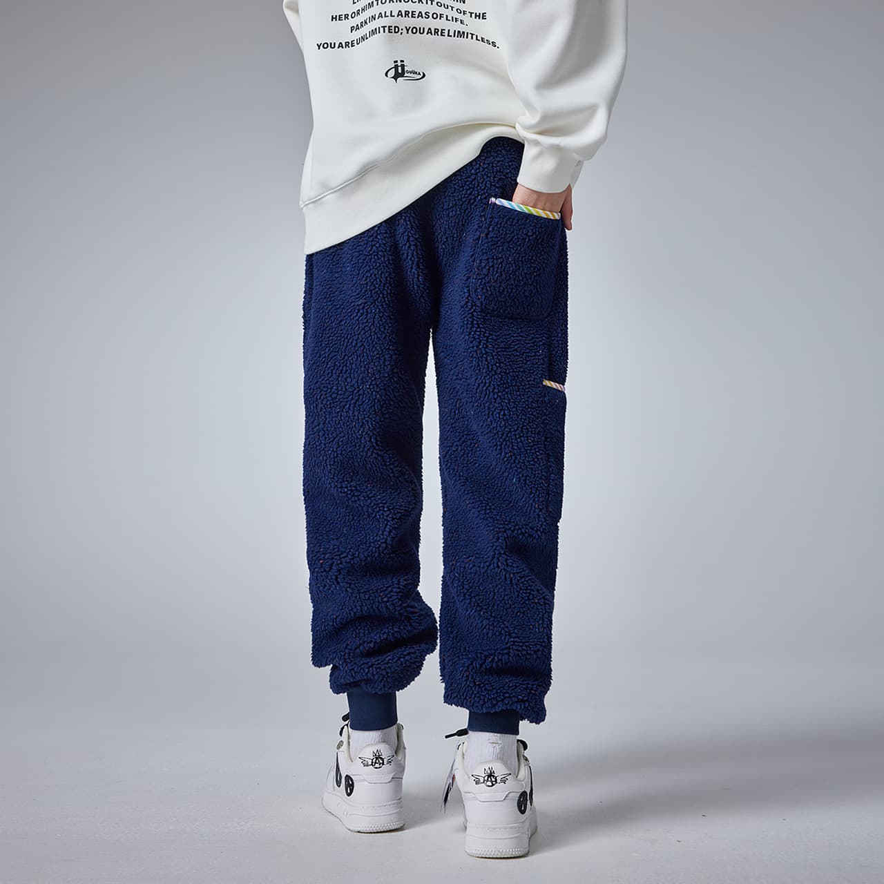 Штаны Guuka Casual Pants Unisex Royal Blue Guuka Повседневные Брюки Унисекс Королевский Синий - изображение 3
