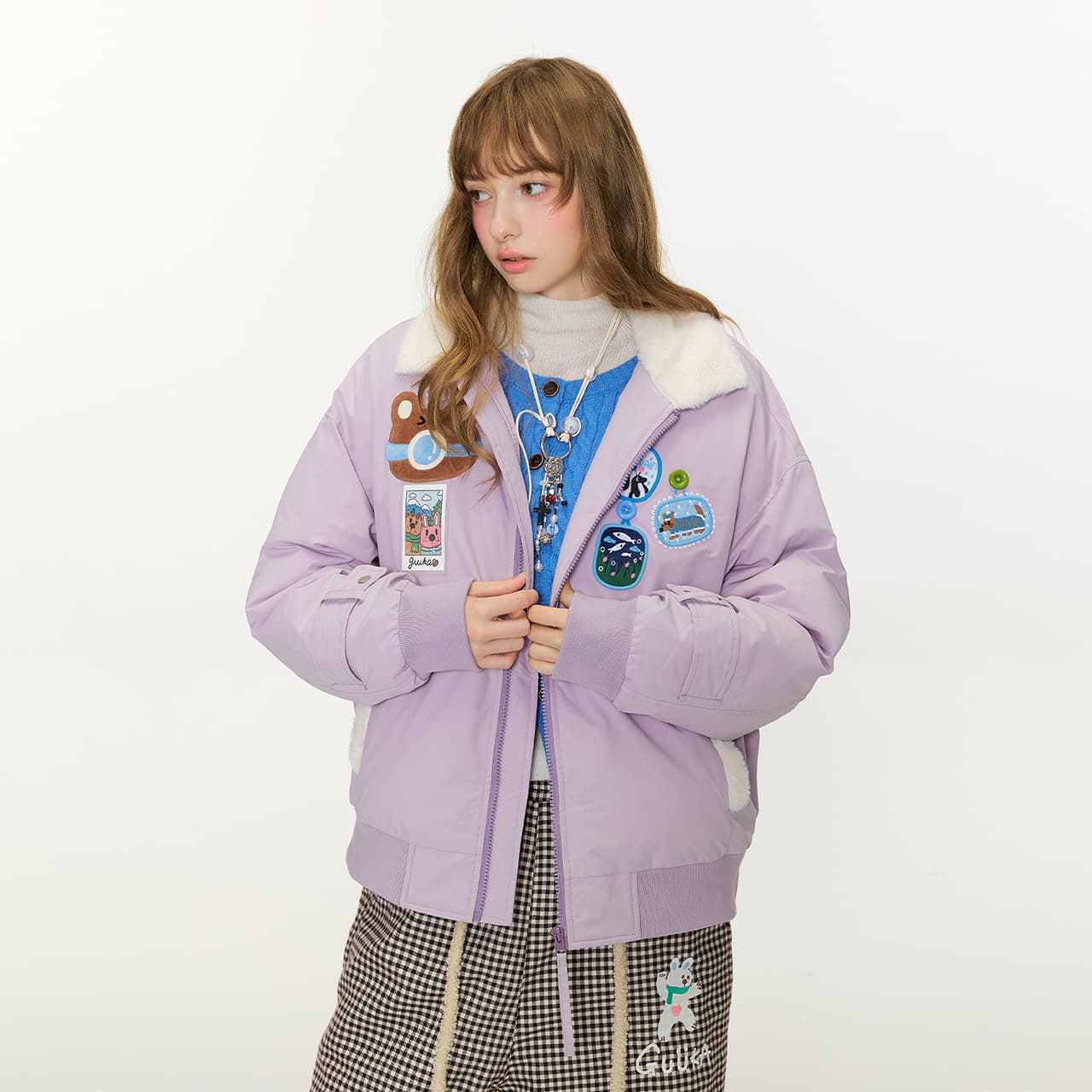 Зимняя куртка Guuka Lilac Unisex Down Jackets Guuka Сиреневый Унисекс Пуховики - изображение 7
