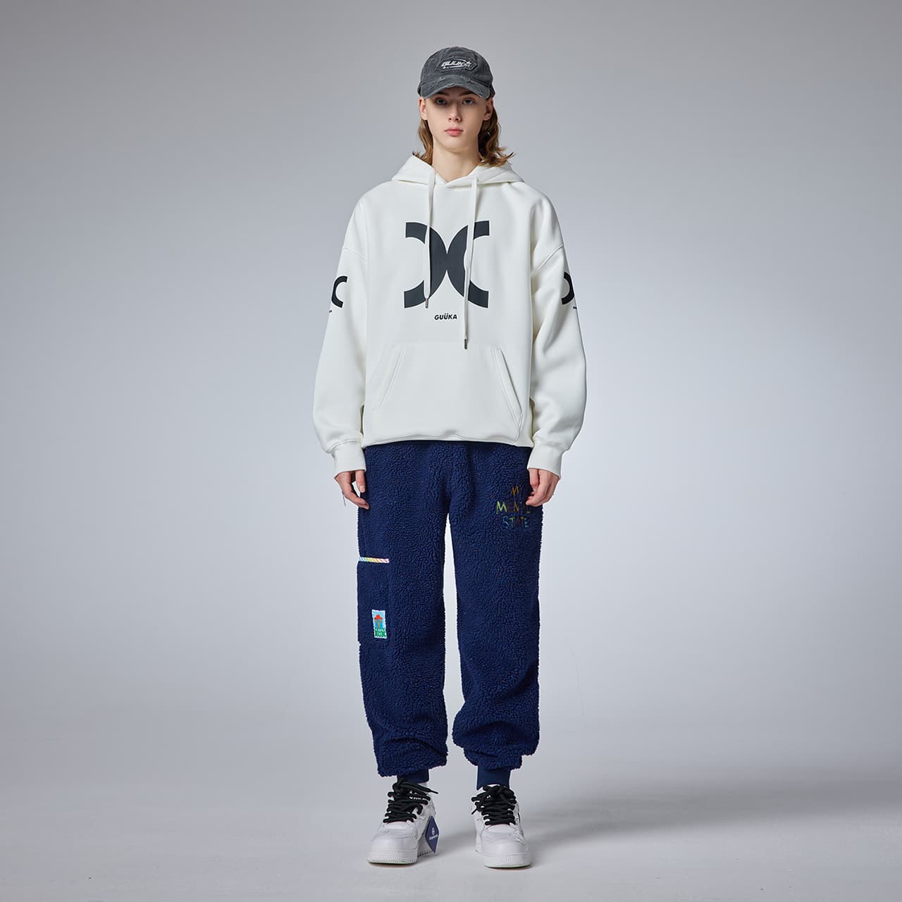 Штаны Guuka Casual Pants Unisex Royal Blue Guuka Повседневные Брюки Унисекс Королевский Синий - изображение 5