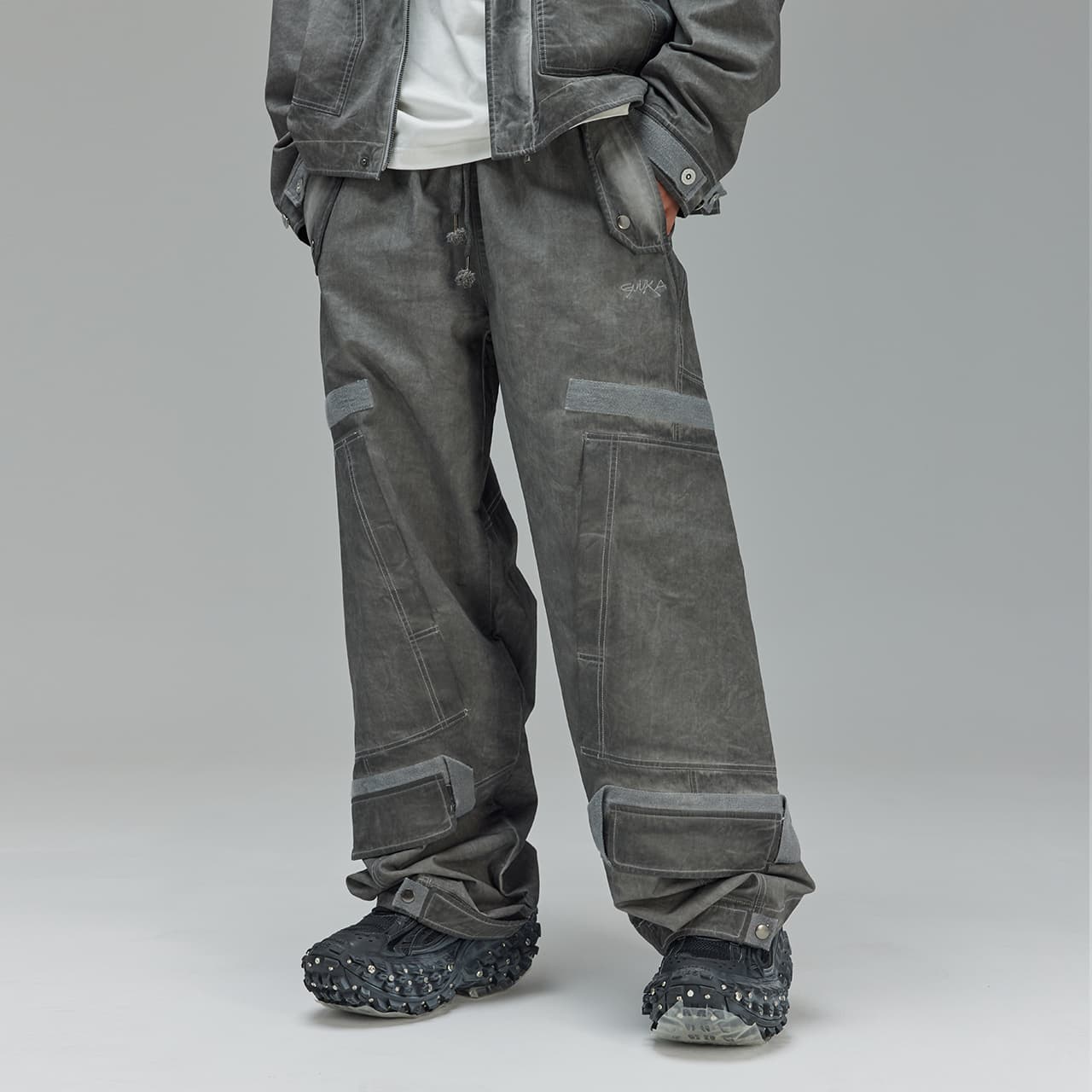 Штаны Guuka Light Gray Men's Casual Pants Guuka Светло-серые Мужские Повседневные Штаны - изображение 7