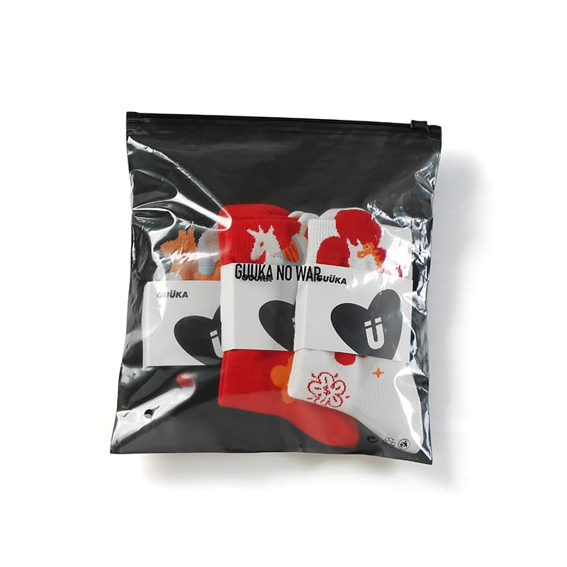Носки Guuka Экрю Red Black Унисекс Носки Crew - изображение 7