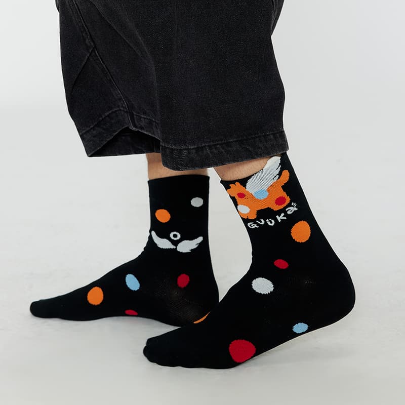 Носки Guuka Экрю Red Black Унисекс Носки Crew - изображение 6