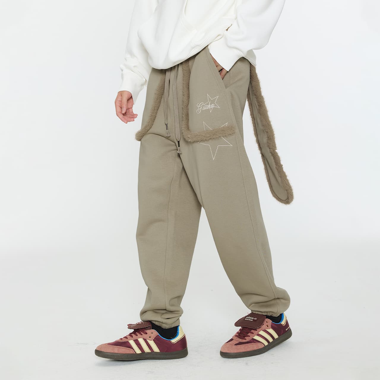 Штаны Guuka Light Gray Unisex Casual Pants Guuka Светло-серые унисекс повседневные штаны - изображение 3
