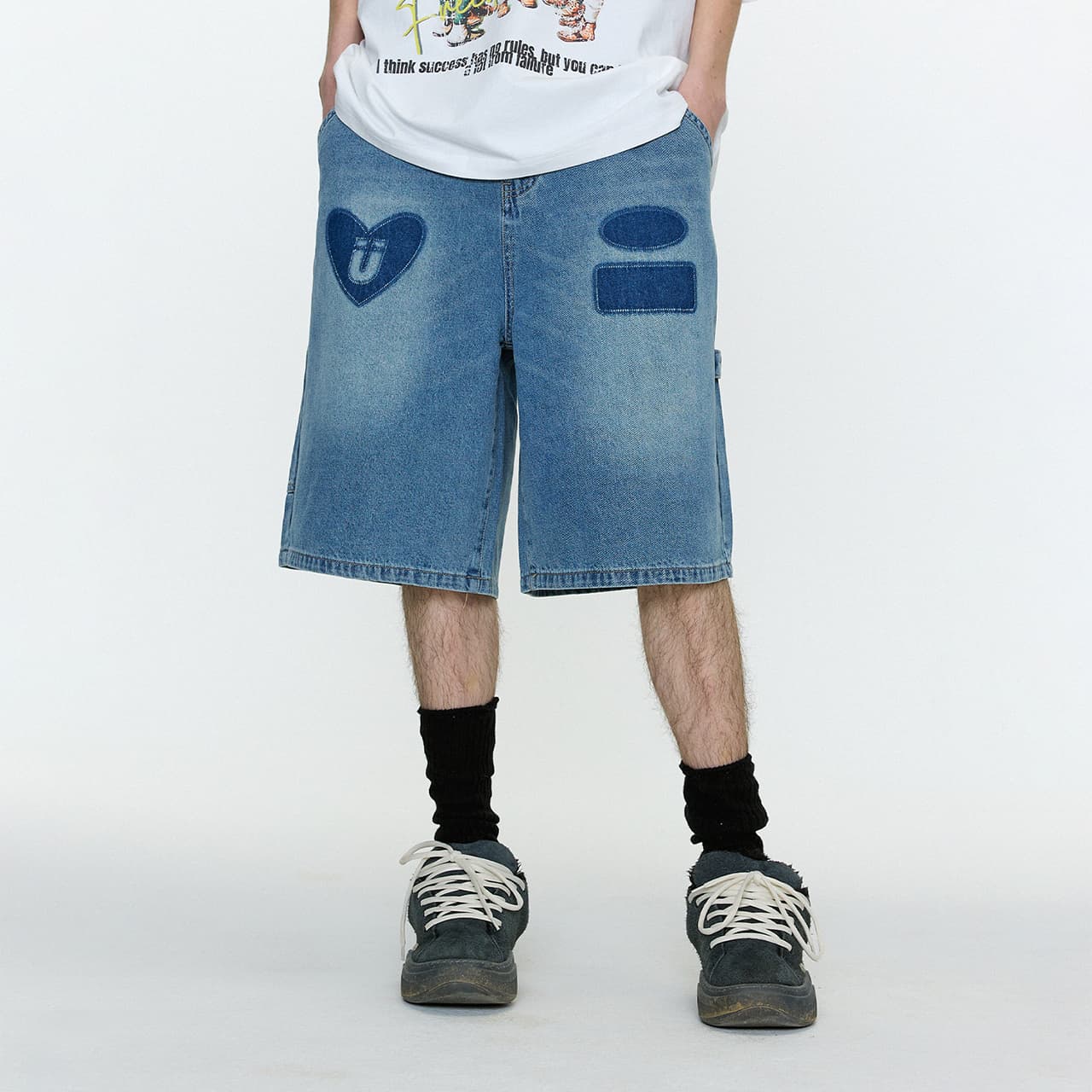 Джинсовые шорты Guuka Men's Blue Denim Shorts Guuka Мужские синие джинсовые шорты - изображение 3
