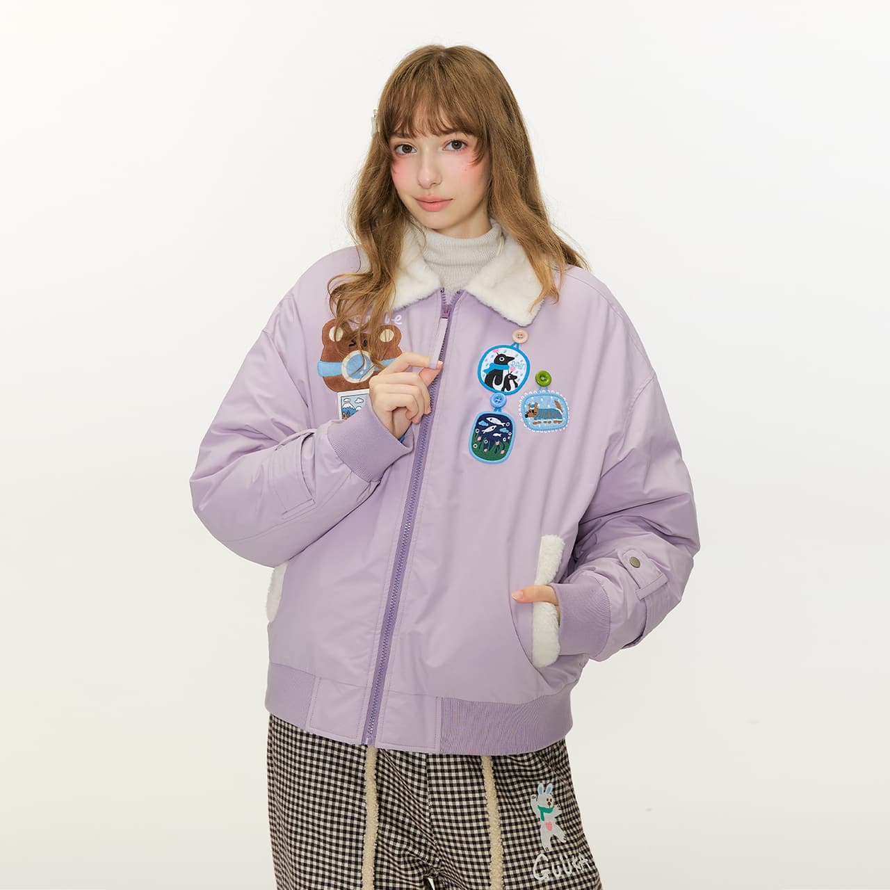 Зимняя куртка Guuka Lilac Unisex Down Jackets Guuka Сиреневый Унисекс Пуховики - изображение 3