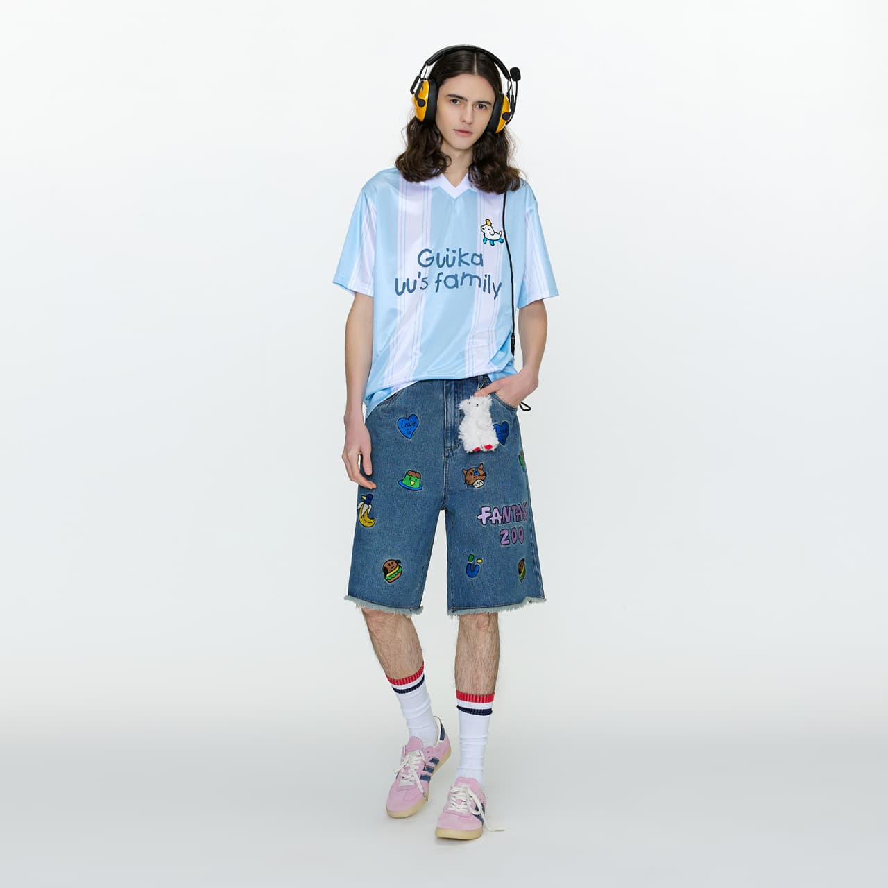 Джинсовые шорты Guuka Men's Blue Denim Shorts Guuka Мужские синие джинсовые шорты - изображение 5