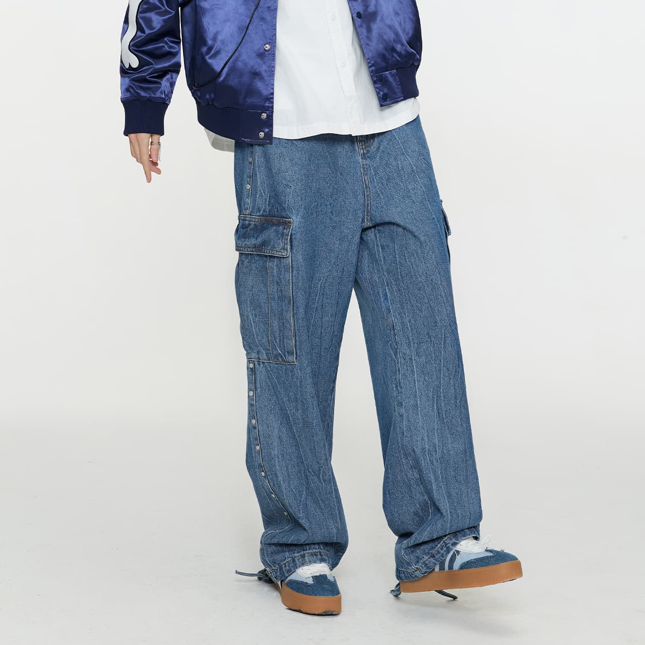 Штаны Guuka Blue Men's Jeans Guuka Синий Мужской Джинсы - изображение 7