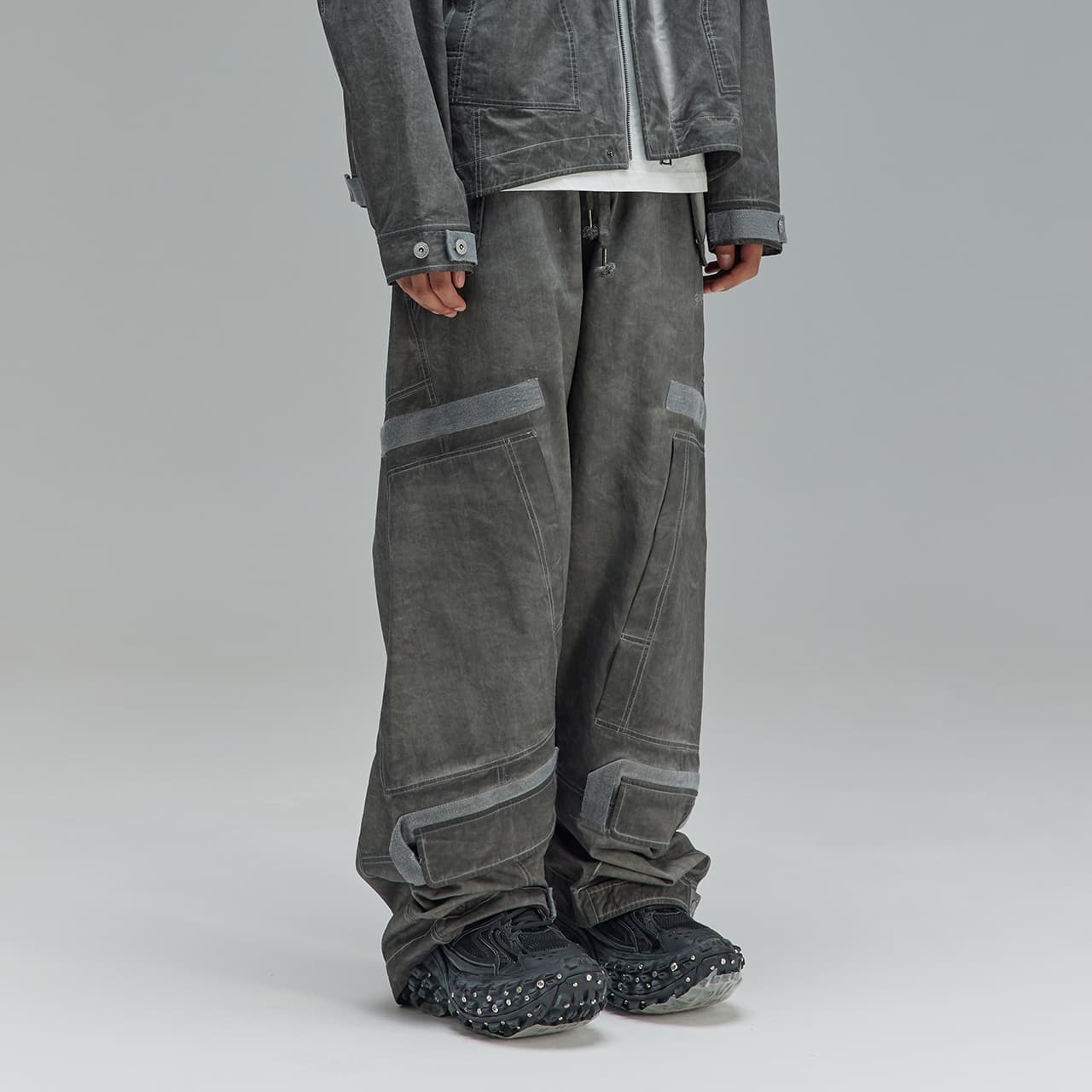 Штаны Guuka Light Gray Men's Casual Pants Guuka Светло-серые Мужские Повседневные Штаны - изображение 8