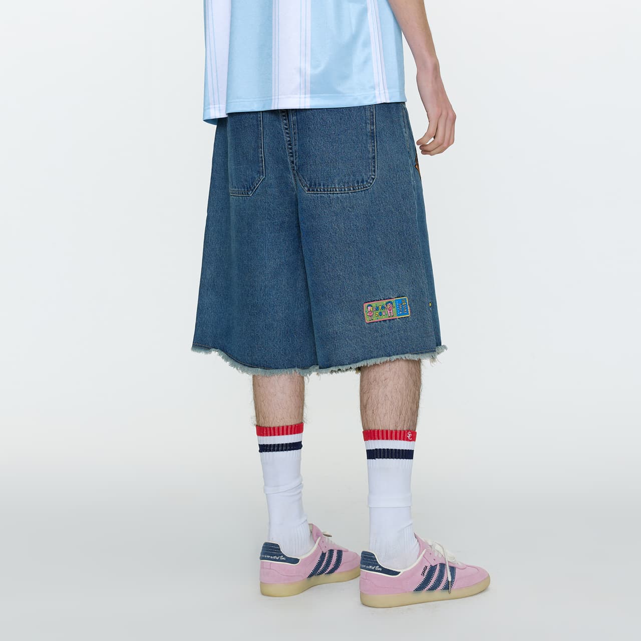 Джинсовые шорты Guuka Men's Blue Denim Shorts Guuka Мужские синие джинсовые шорты - изображение 4