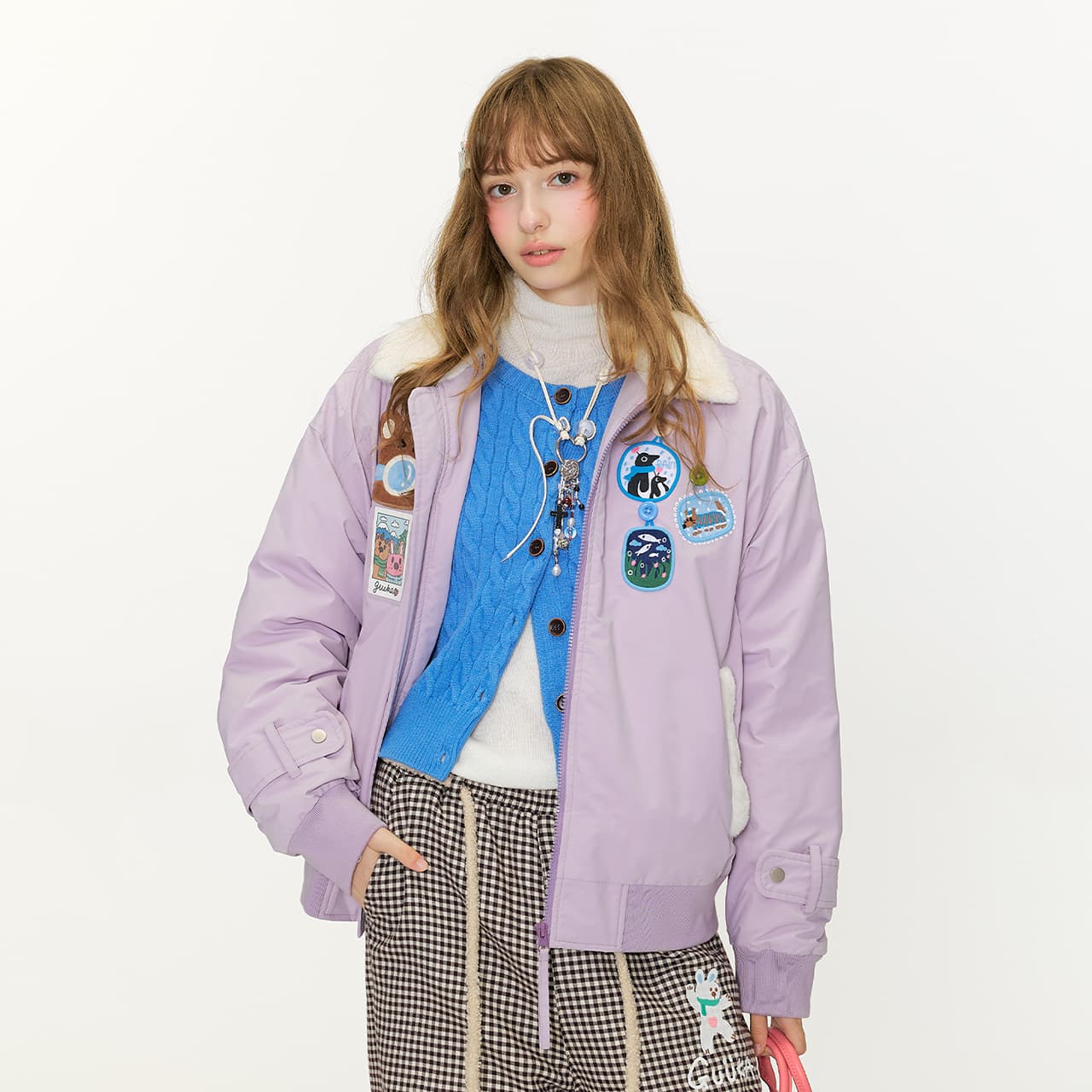 Зимняя куртка Guuka Lilac Unisex Down Jackets Guuka Сиреневый Унисекс Пуховики - изображение 5