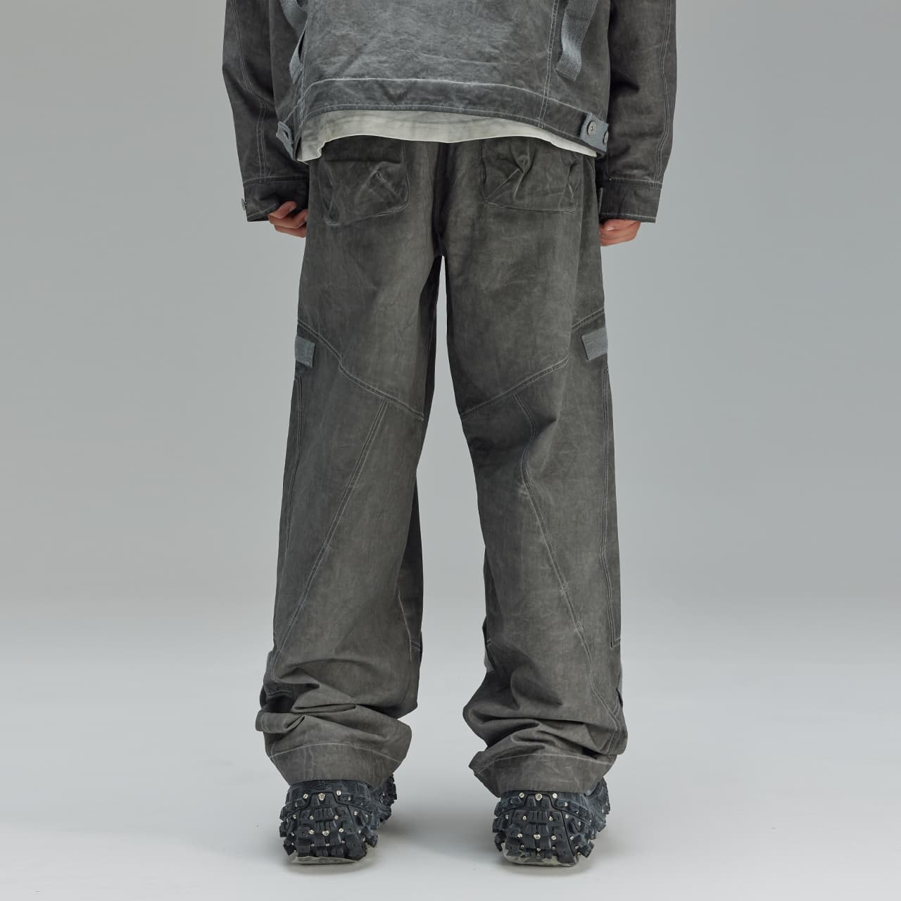 Штаны Guuka Light Gray Men's Casual Pants Guuka Светло-серые Мужские Повседневные Штаны - изображение 6