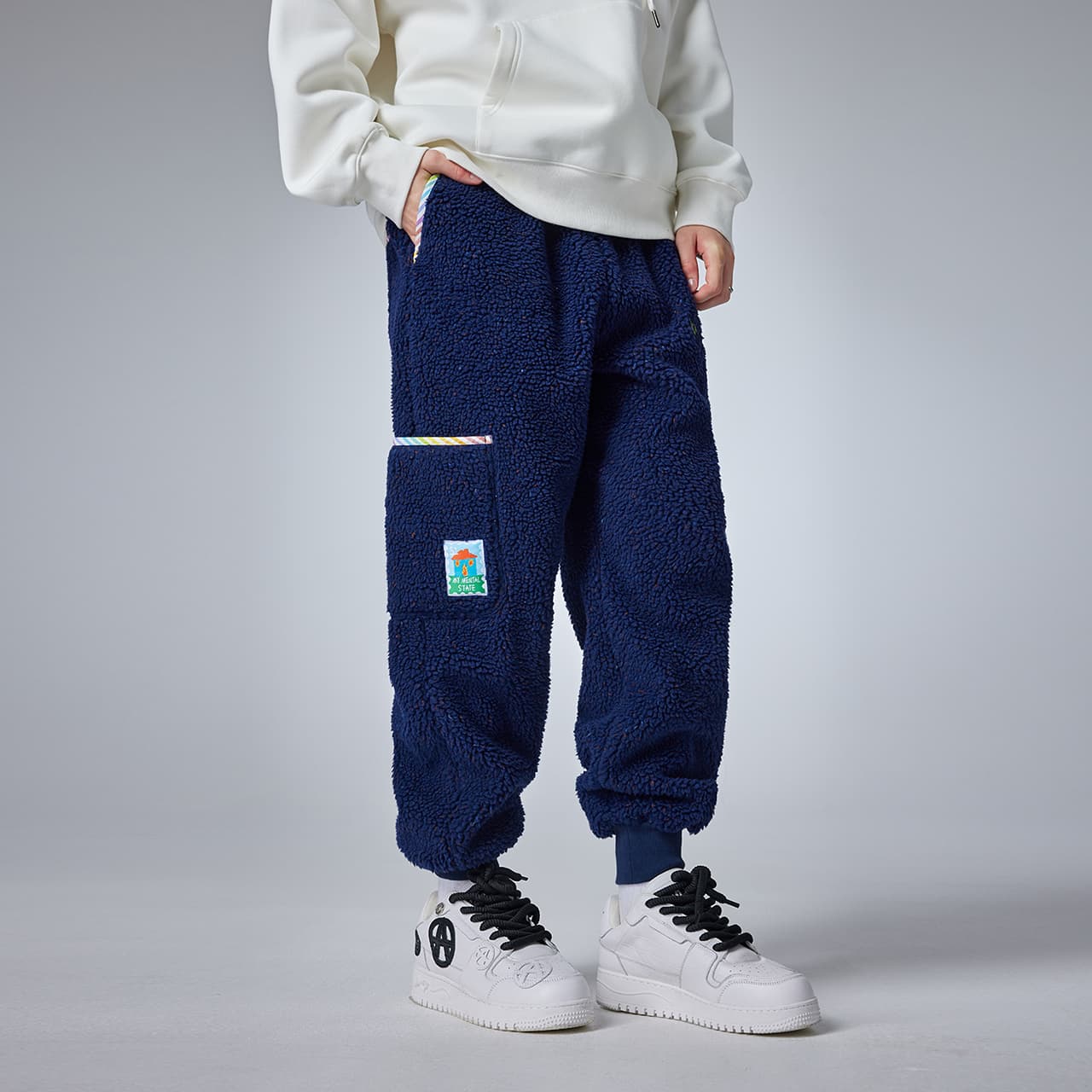 Штаны Guuka Casual Pants Unisex Royal Blue Guuka Повседневные Брюки Унисекс Королевский Синий - изображение 4