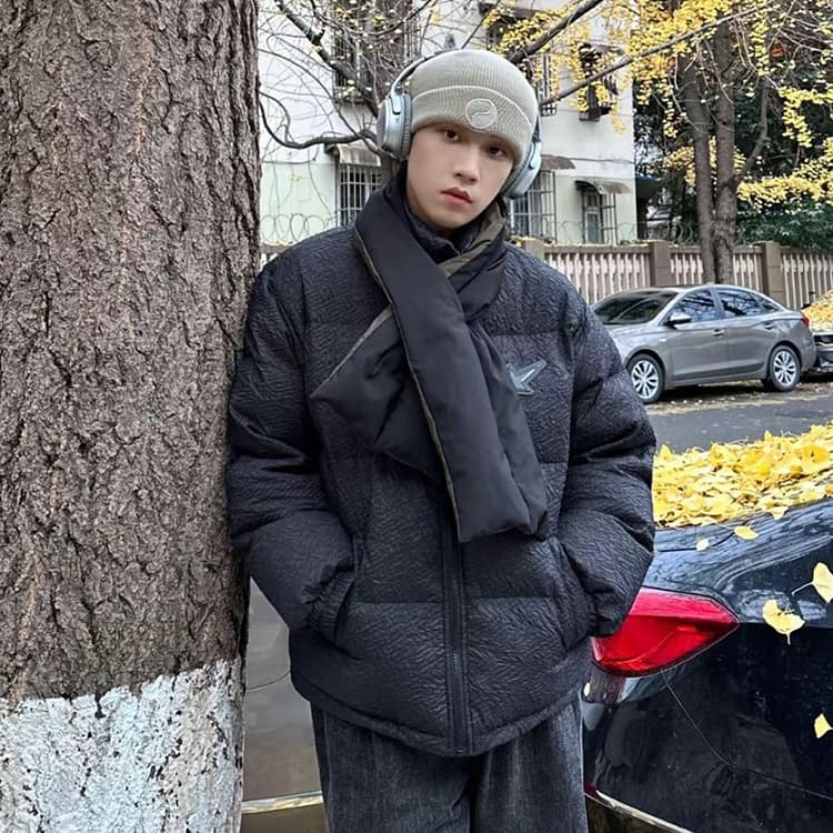Зимняя куртка пуховик TURNTHETABLES FW22 Pleated Texture Puffer Coat - изображение 5