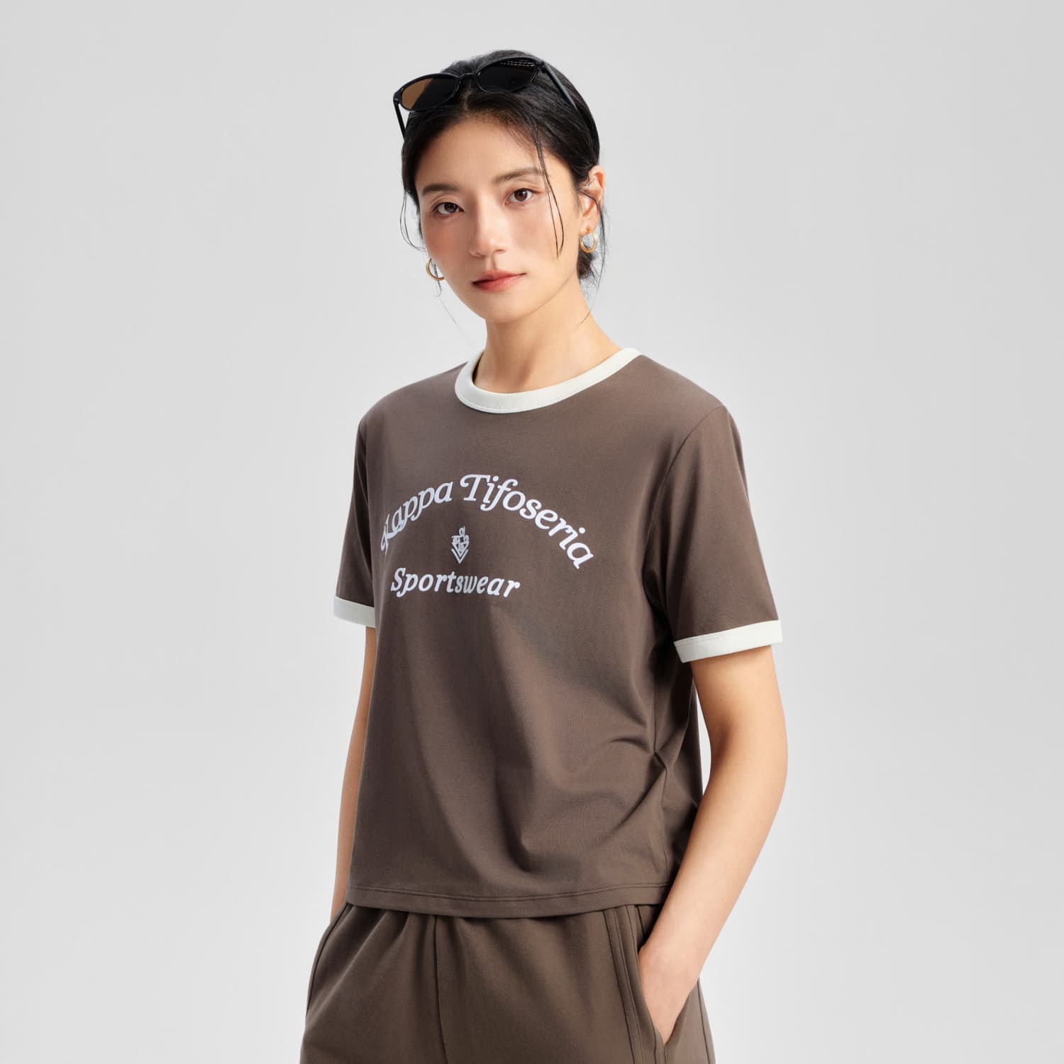 Футболка KAPPA 1916 T Рубашка Женская Трехцветная - изображение 5
