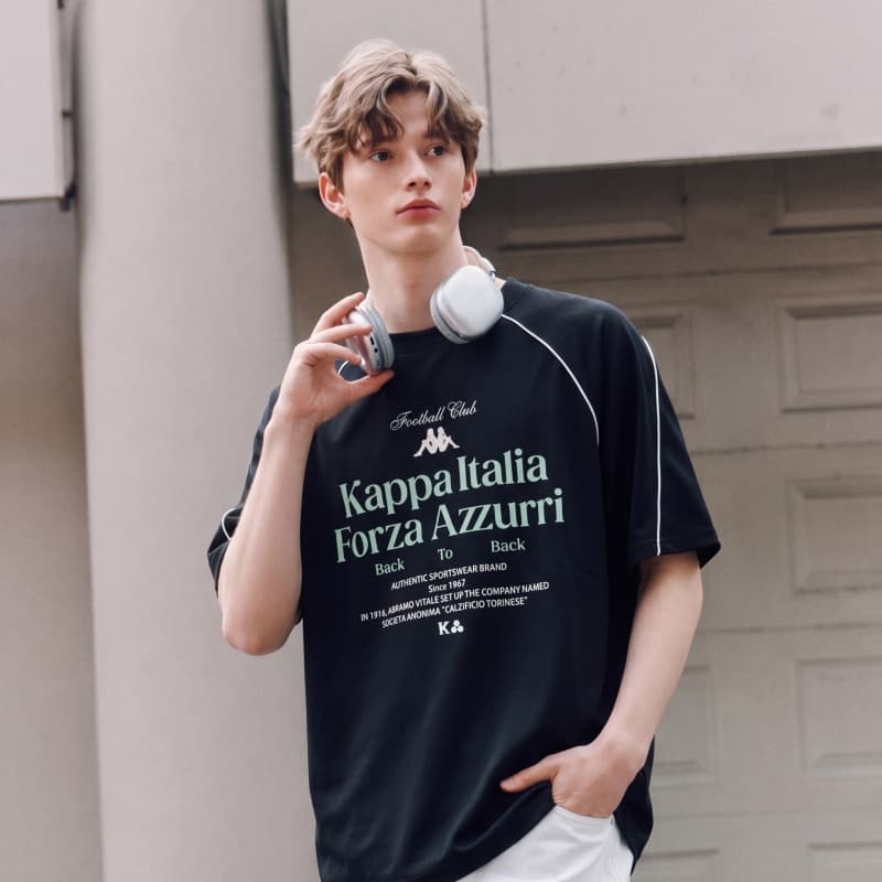 Футболка KAPPA 1916 T Рубашка Унисекс Черная - изображение 4