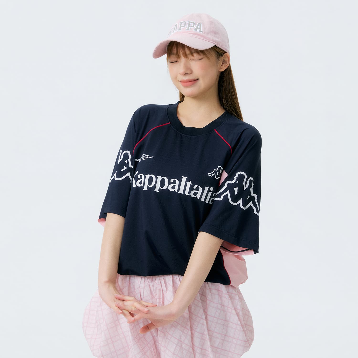 Футболка KAPPA 1916 T Рубашка Унисекс Синий Розовый - изображение 3