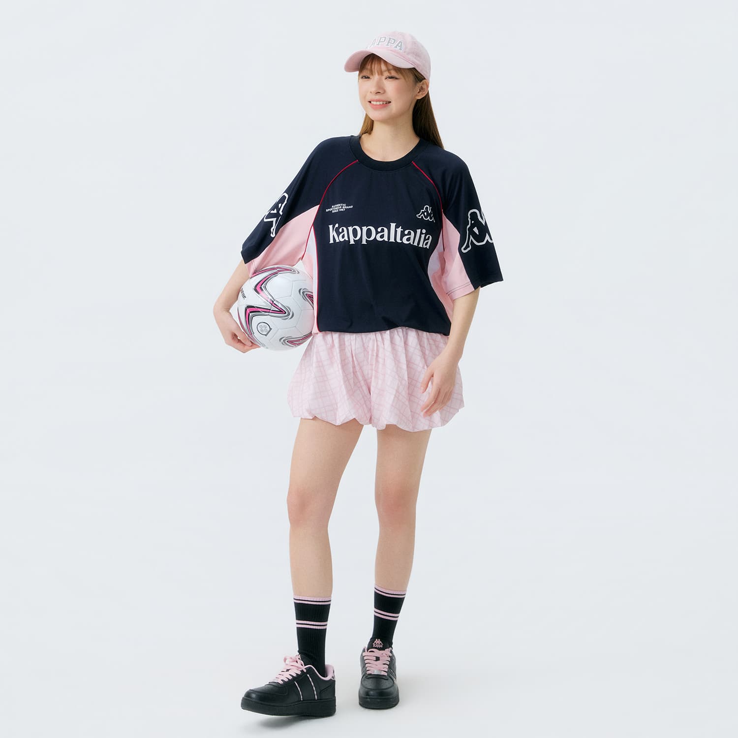 Футболка KAPPA 1916 T Рубашка Унисекс Синий Розовый - изображение 7