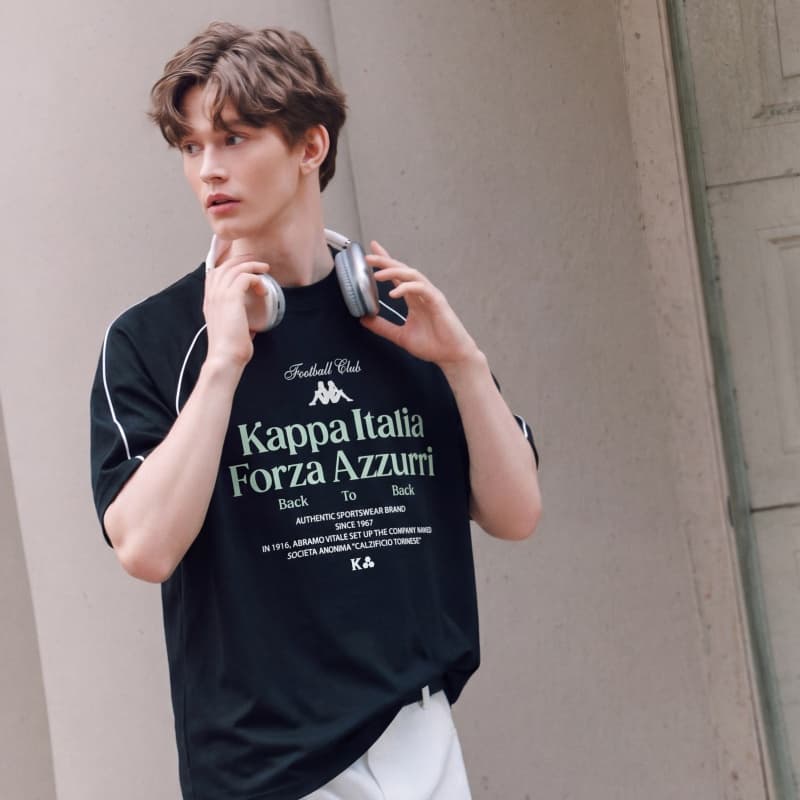 Футболка KAPPA 1916 T Рубашка Унисекс Черная - изображение 3
