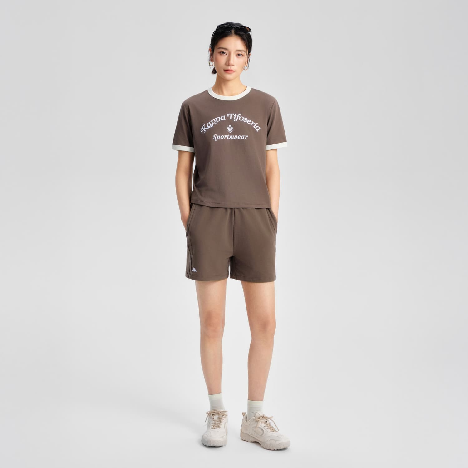 Футболка KAPPA 1916 T Рубашка Женская Трехцветная - изображение 7