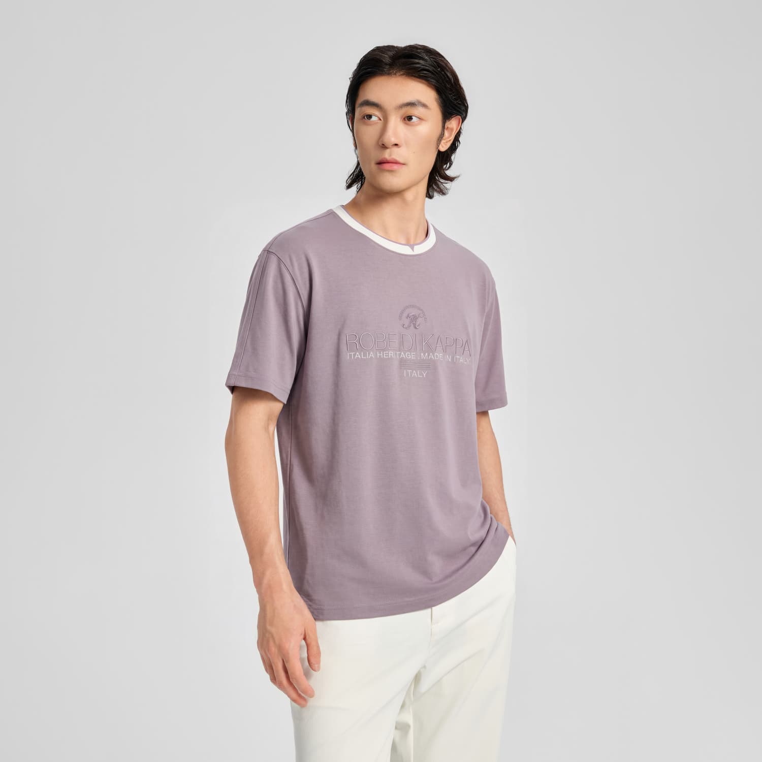 Футболка KAPPA Mist Lilac 4231 Мужская T-рубашка - изображение 5
