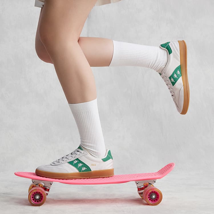 Кроссовки KAPPA Устойчивая к истиранию Низкая верхняя обувь для скейтбординга Унисекс Зеленая - изображение 10