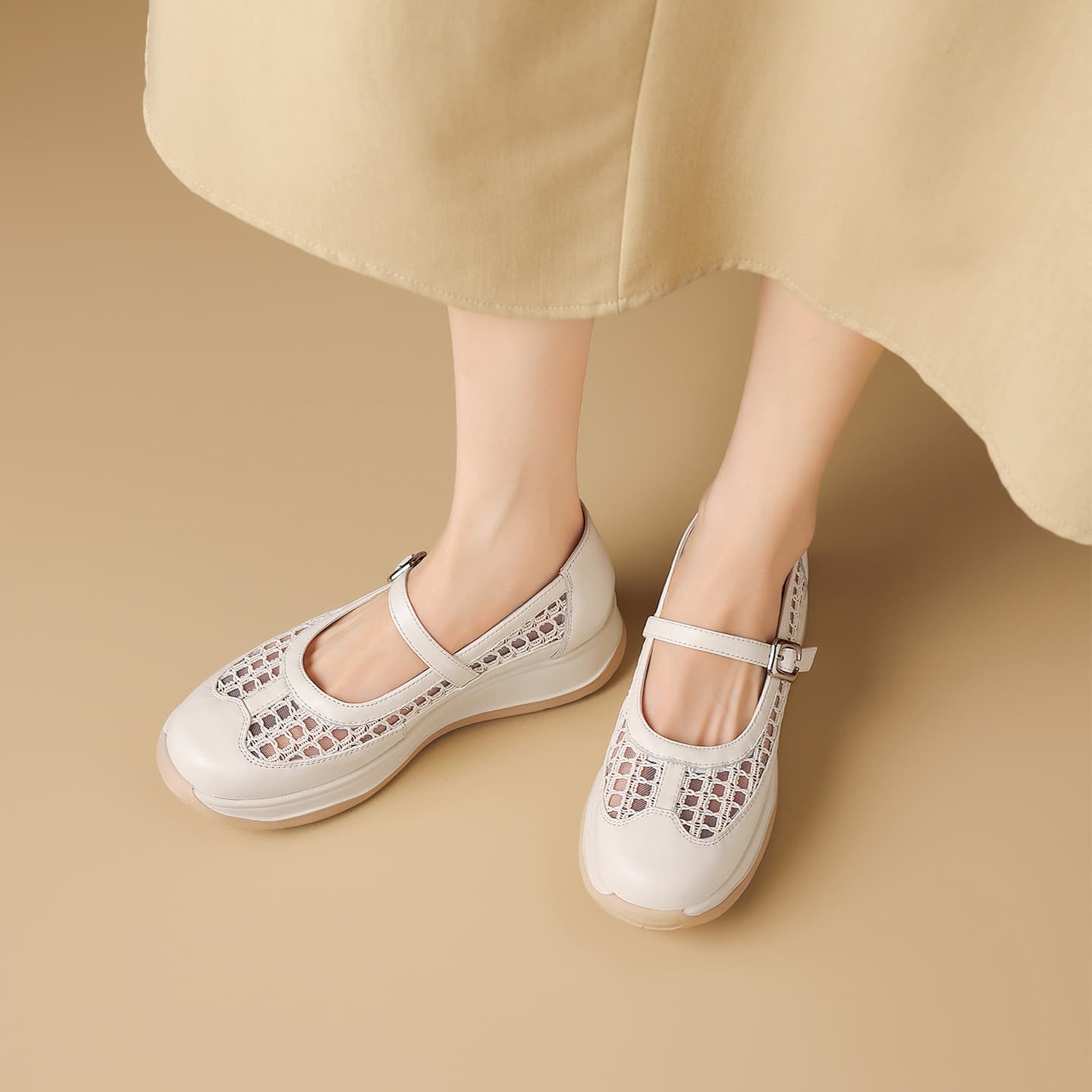 HARSON Mary Jane Shoes White Women's - изображение 6