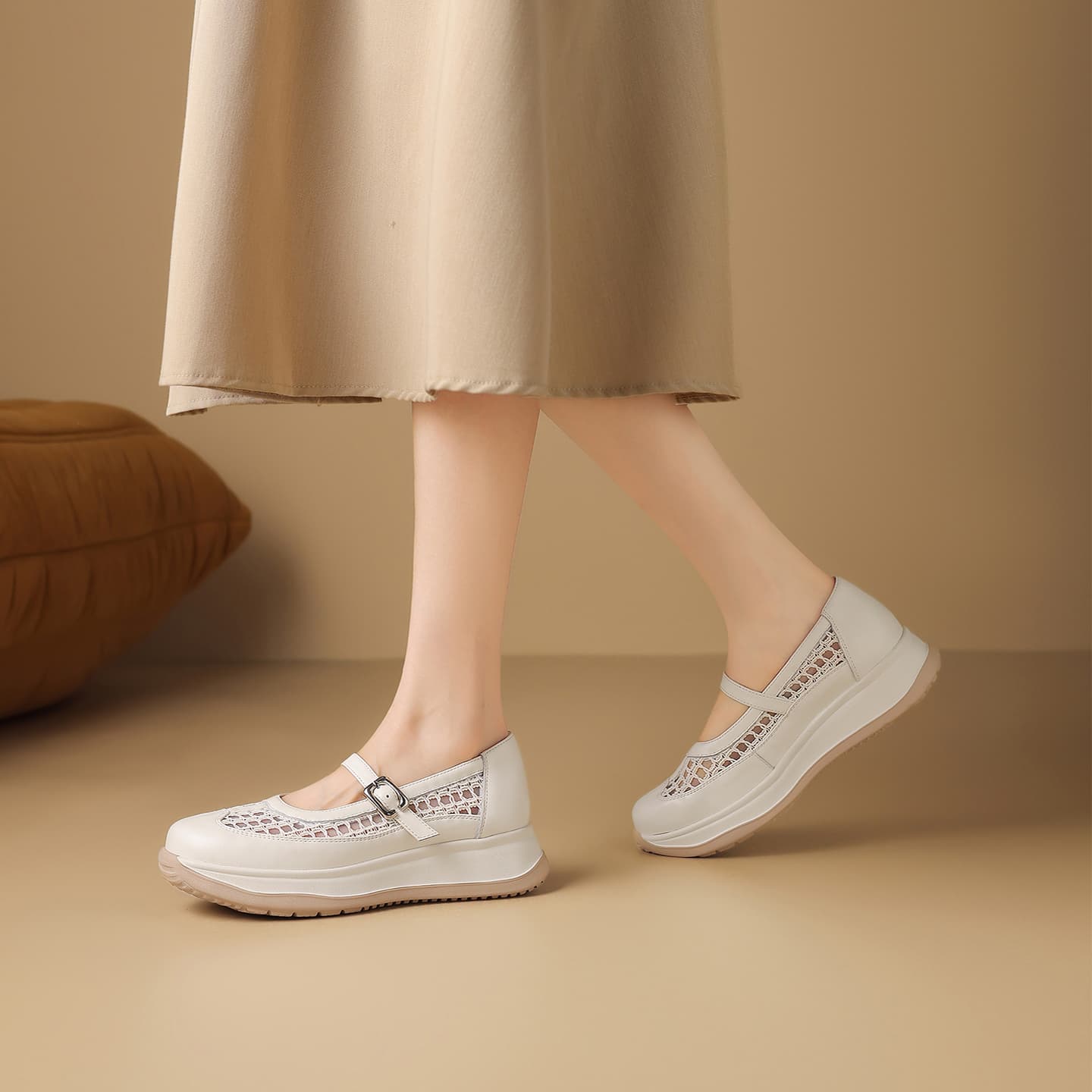 HARSON Mary Jane Shoes White Women's - изображение 5
