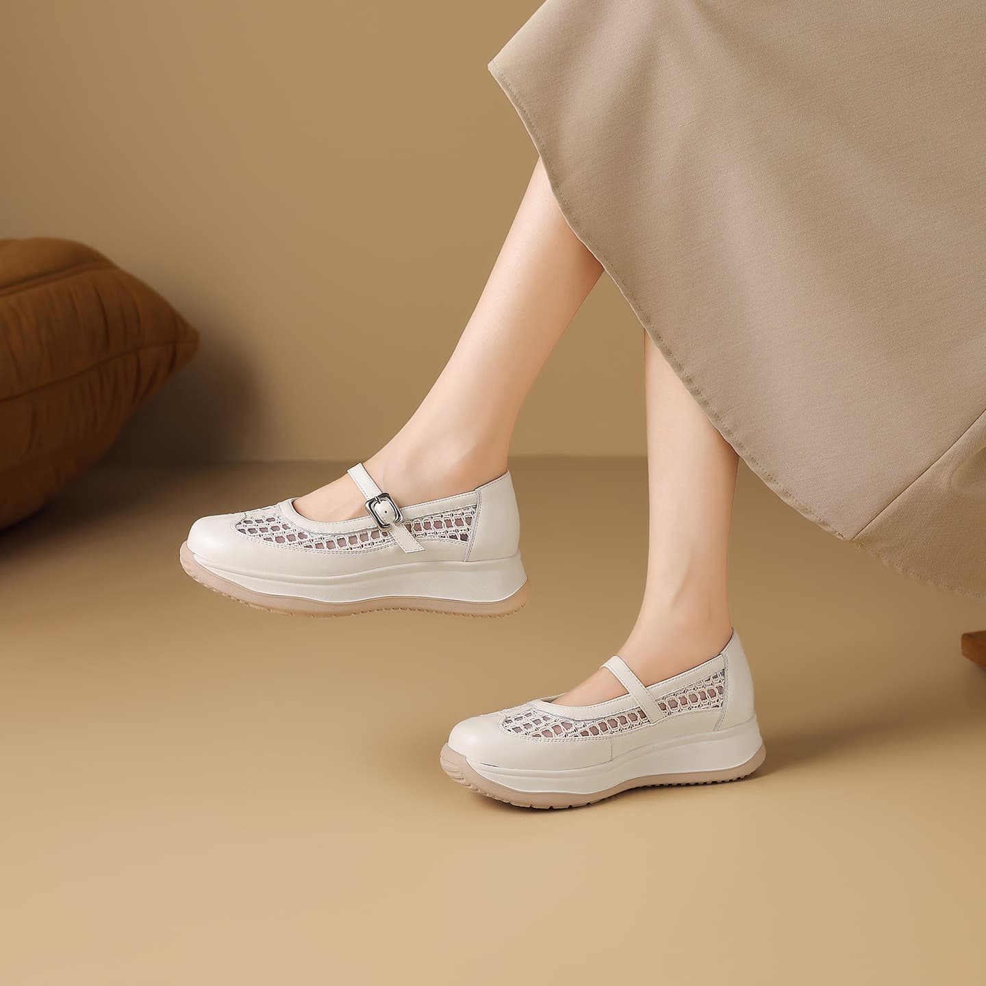 HARSON Mary Jane Shoes White Women's - изображение 4
