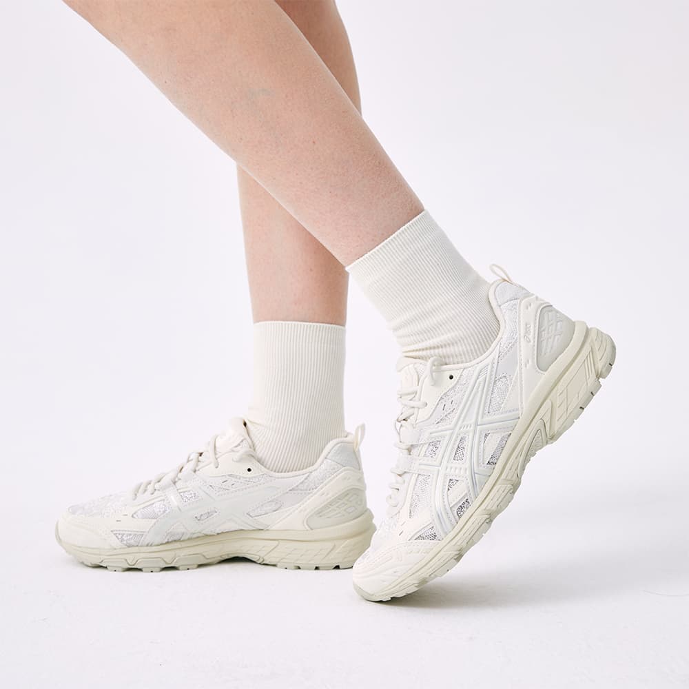 Кроссовки Asics Gel NUNOBIKI Амортизация Износостойкий Низкий Топ Повседневная Обувь Унисекс Лебедино-Белый - изображение 14
