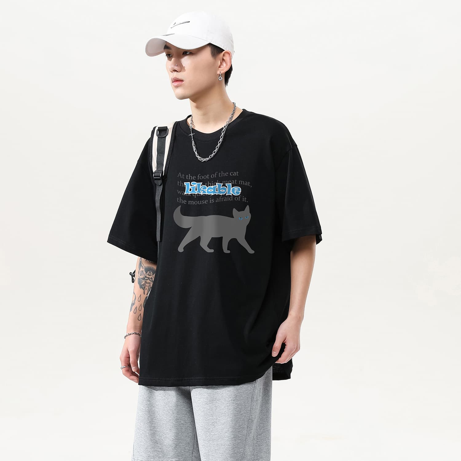 Футболка Baleno Black Cat Print Tee - изображение 3