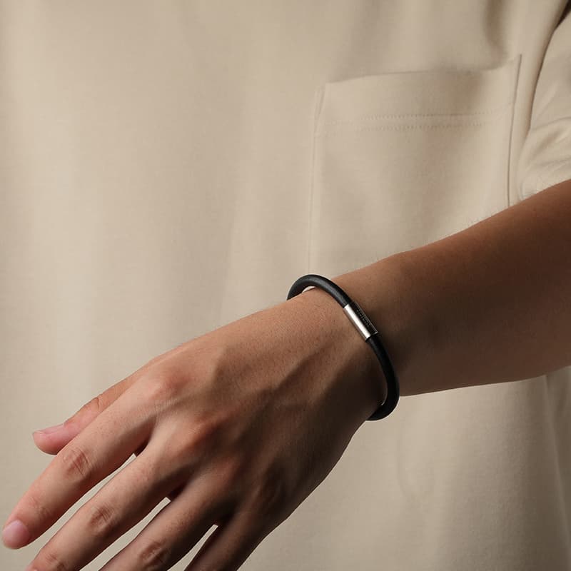 Браслет TUBAOSHU Black Leather Bracelet - изображение 5