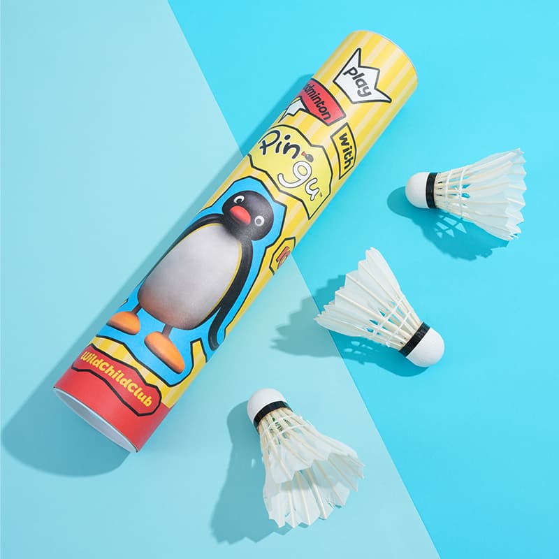 Wild Child Club x Pingu WCC Y150 Пингвин Шаттлкок из гусиного перья 10 пар гусиное перо повсюду гусиное перо - изображение 7