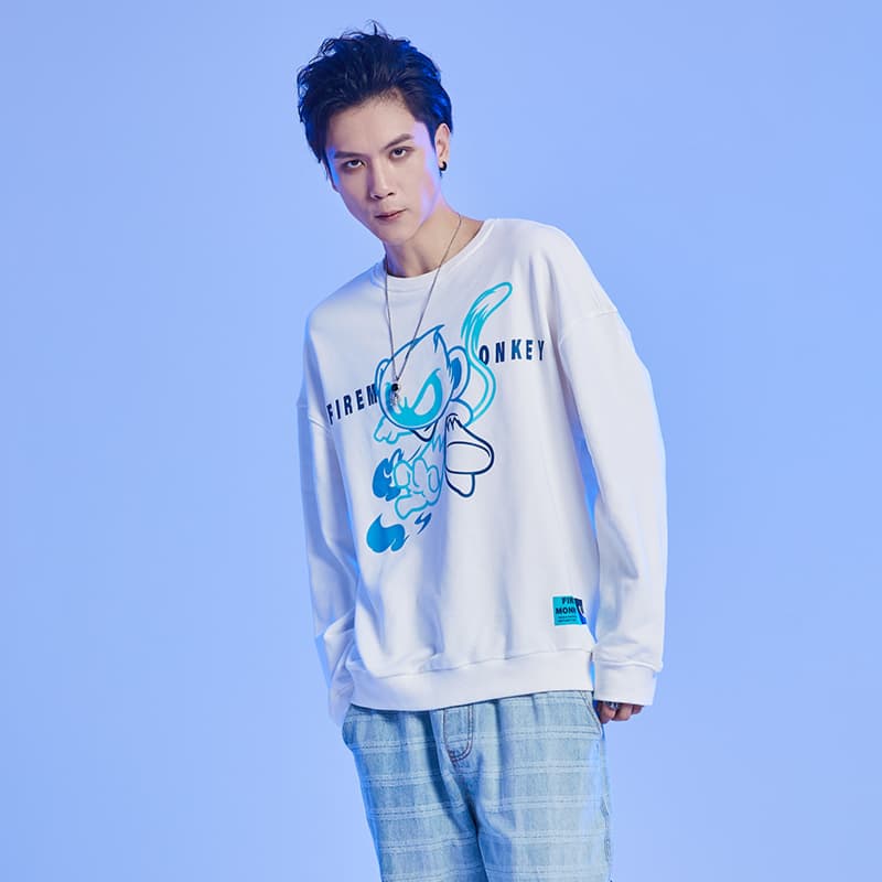Кофта FireMonkey Cartoon Print Sweatshirt White - изображение 5