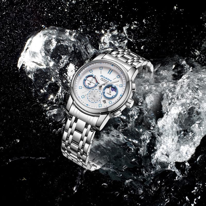 Механические часы Dickies Urban Outdoor Watch Quartz Steel Strap White Dial Multifunction - изображение 6
