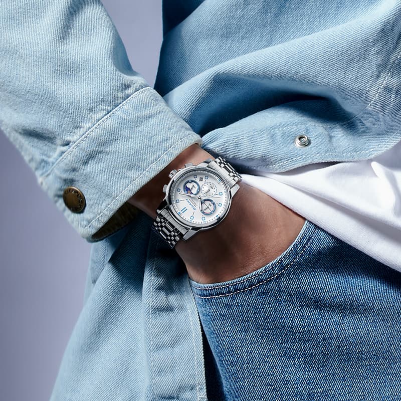 Механические часы Dickies Urban Outdoor Watch Quartz Steel Strap White Dial Multifunction - изображение 5