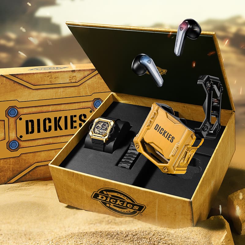 Механические часы Dickies Часы с механизмом круглый корпус силиконовый ремешок с вырезами циферблат мужские часы классическая коробка - изображение 3
