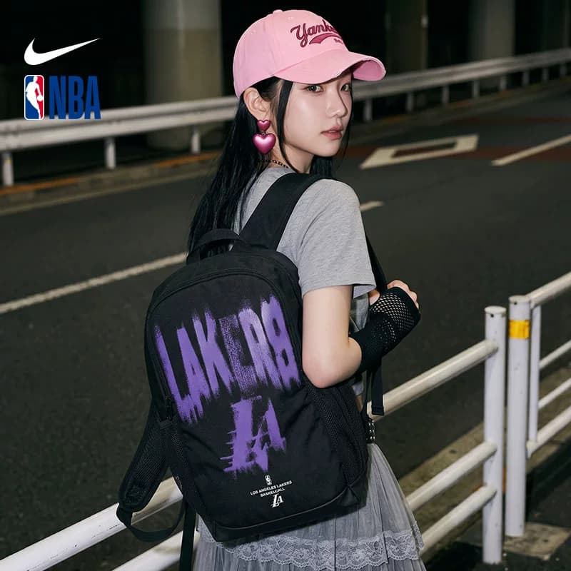 Рюкзак Nike x NBA Коллаборация Ткань Рюкзак Унисекс Черно-фиолетовый - изображение 5