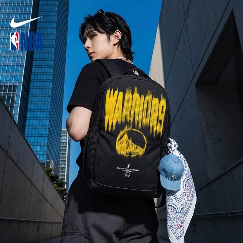 Рюкзак Nike x NBA Коллаборация Ткань Рюкзак Унисекс Черно-желтый - изображение 5