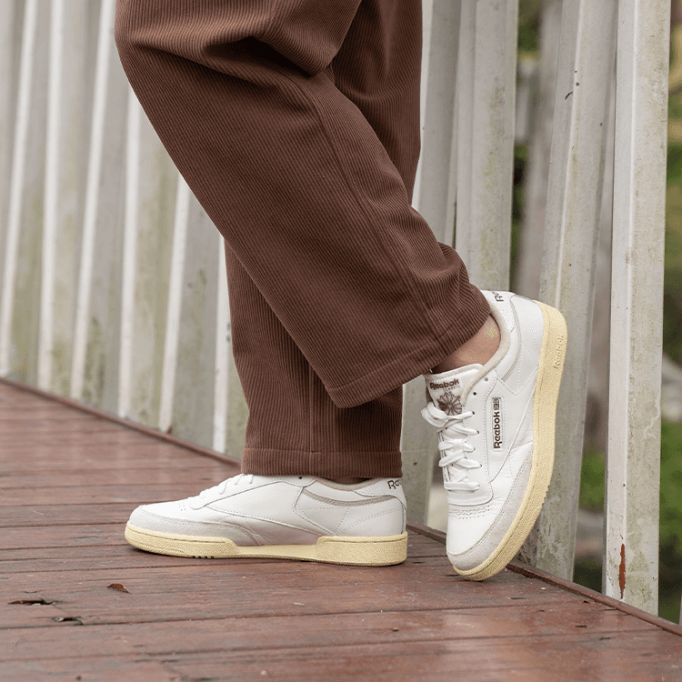 Кроссовки Reebok CLUB C 85 Устойчивая к истиранию Легкая Износостойкая и Низкий Верх Скейтборд Обувь Унисекс Экрю - изображение 8