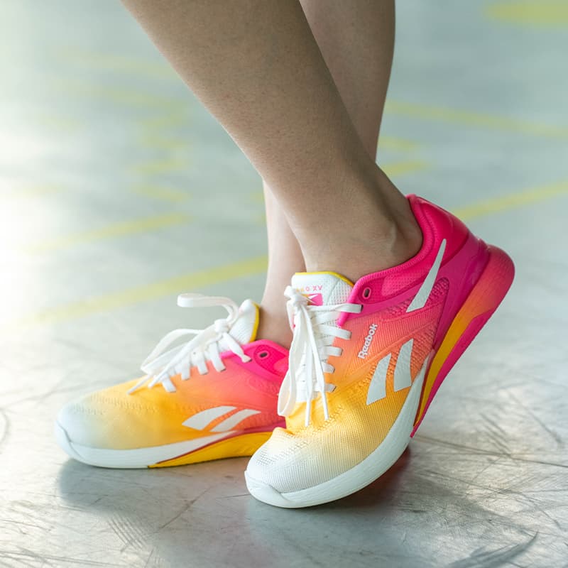 Кроссовки для спортзала REEBOK Nano X5 Износостойкие Дышащие Низкие Кроссовки для тренировок Женские Белый Желтый Красный - изображение 7