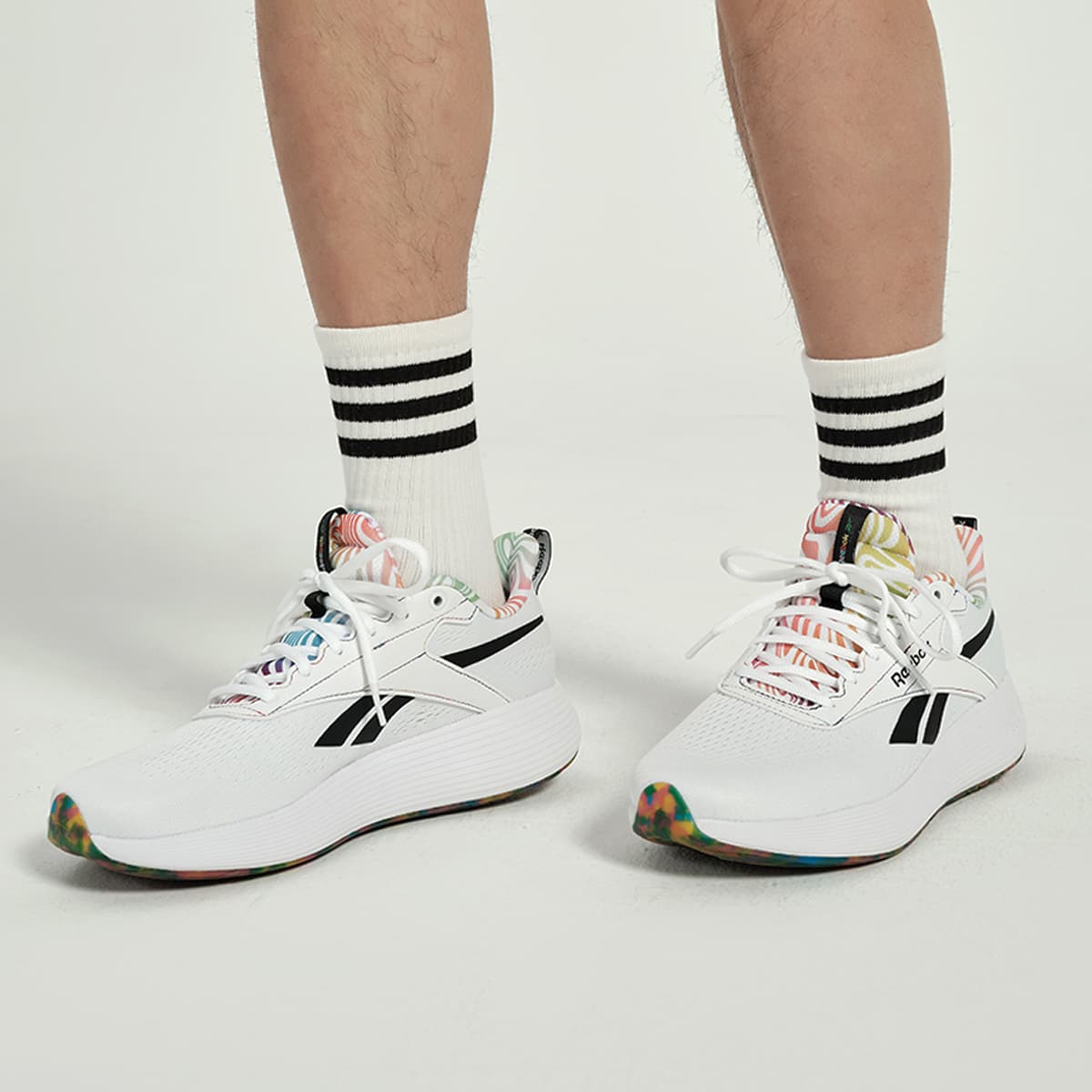 Кроссовки Reebok DMX Comfort Устойчивый к истиранию Низкий топ Повседневная обувь Унисекс Белый Черный - изображение 4