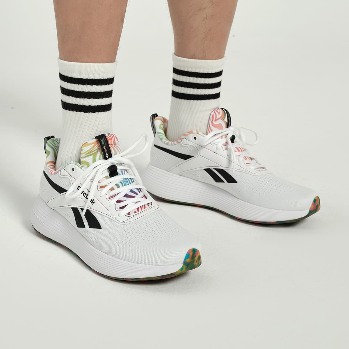 Кроссовки Reebok DMX Comfort Устойчивый к истиранию Низкий топ Повседневная обувь Унисекс Белый Черный - изображение 5