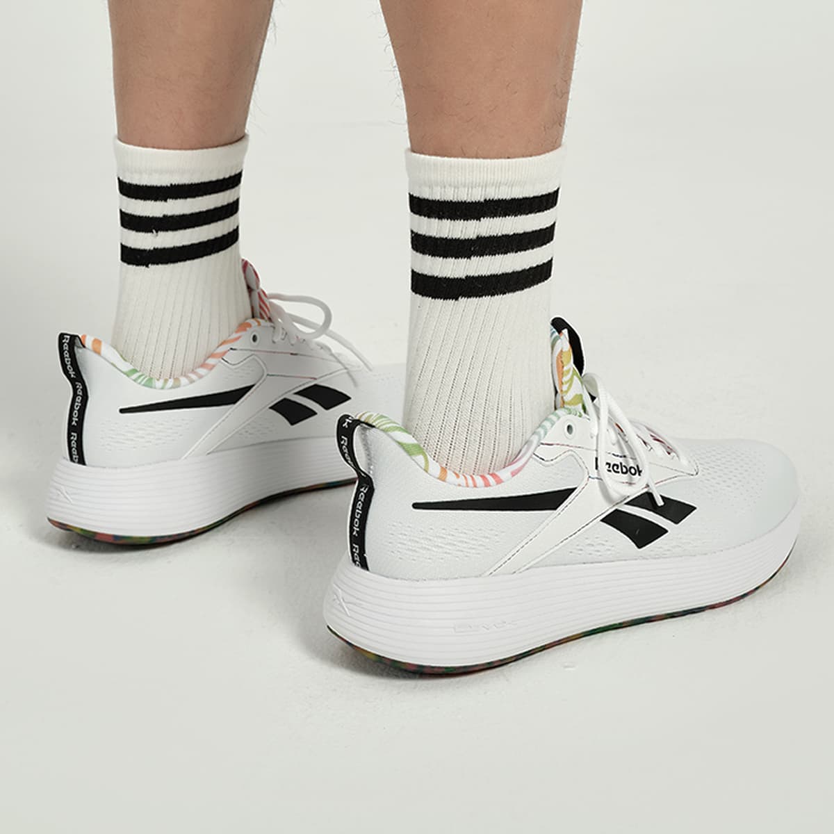 Кроссовки Reebok DMX Comfort Устойчивый к истиранию Низкий топ Повседневная обувь Унисекс Белый Черный - изображение 6