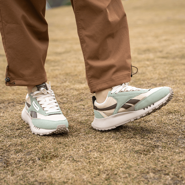 Кроссовки для бега REEBOK CL LEGACY W+ Низкие беговые кроссовки унисекс бежево-зеленые - изображение 8