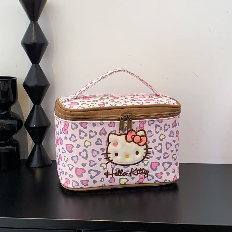Санрио Hello Kitty Полиэстер Волокно Путешествие Хранение Сумка Женская Леопард С принтом - изображение 2