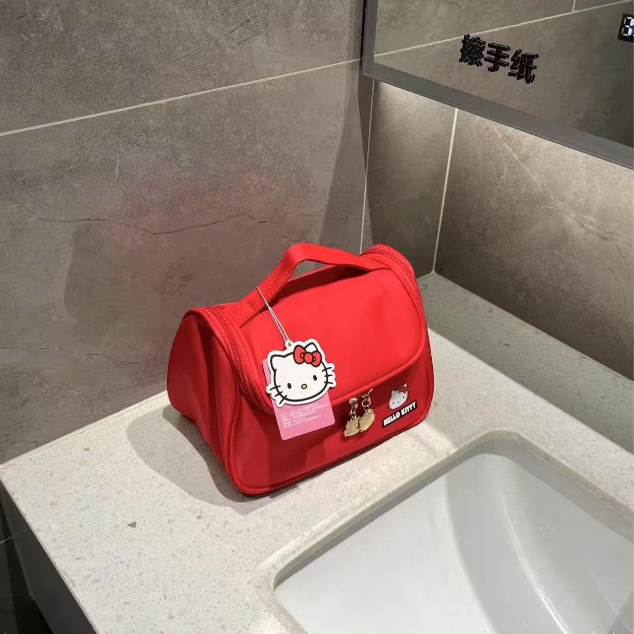 Sanrio Хелло Китти Премиум Эксклюзивный Водонепроницаемый Полиэстер Дорожные органайзеры Женский Ярко-красный - изображение 2